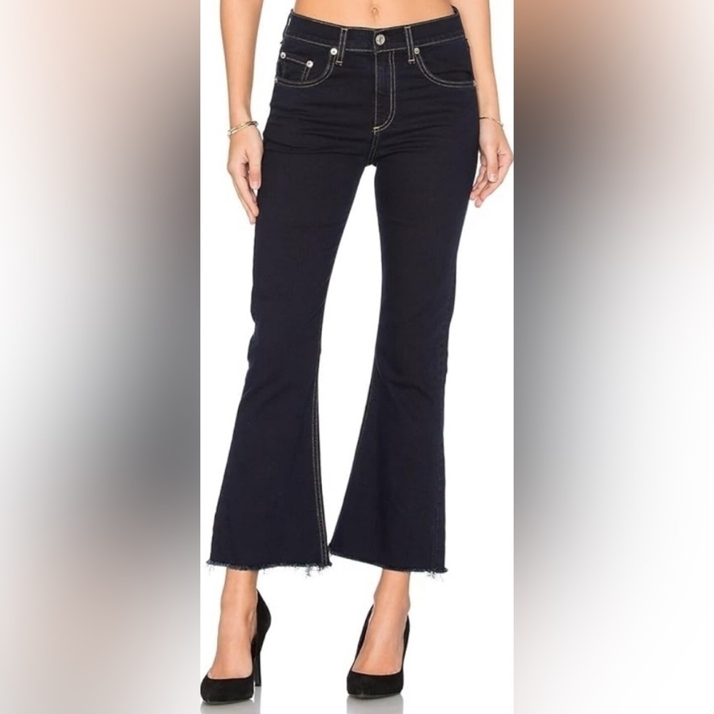 rag & bone Dune 10 Inch Crop Flare Jeans 32